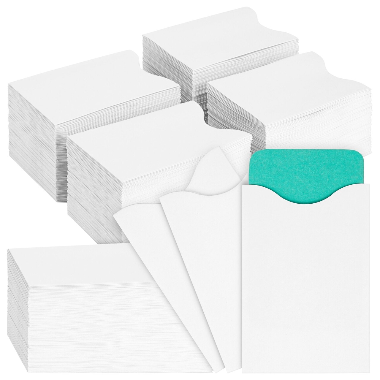 500-Pack Key Card Envelopes Sleeves, White, Blank Hotel, Motel Cover Holders for Business Guests, Bulk Protector Packets for ID, Credit, Gift Cards (3.5x2.3 in)